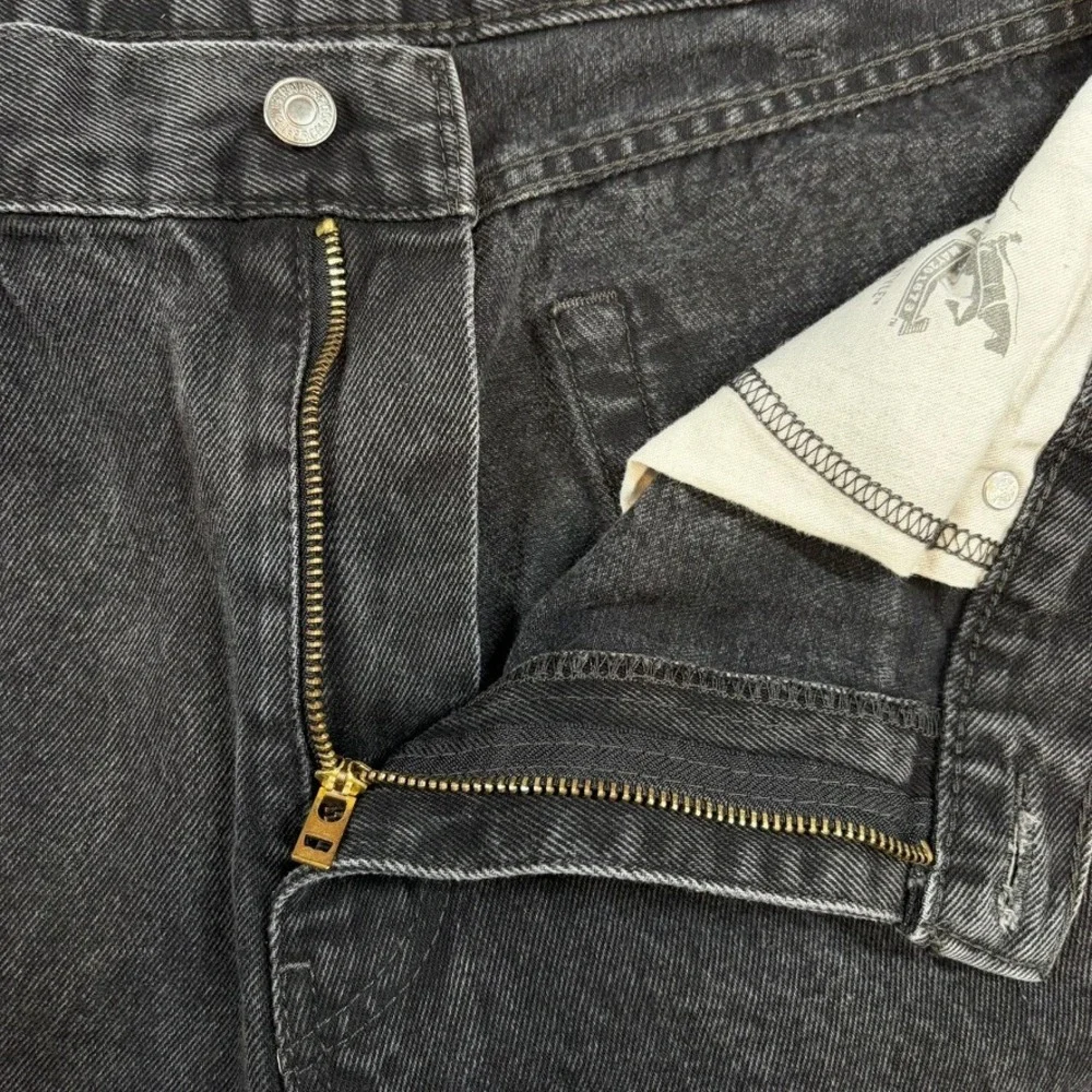 Levi's 505 Regular Fit Jeans Mens 38x32 Black Acid Wash Straight Leg Denim‎